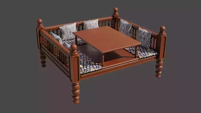 Tapchan wooden chair and table