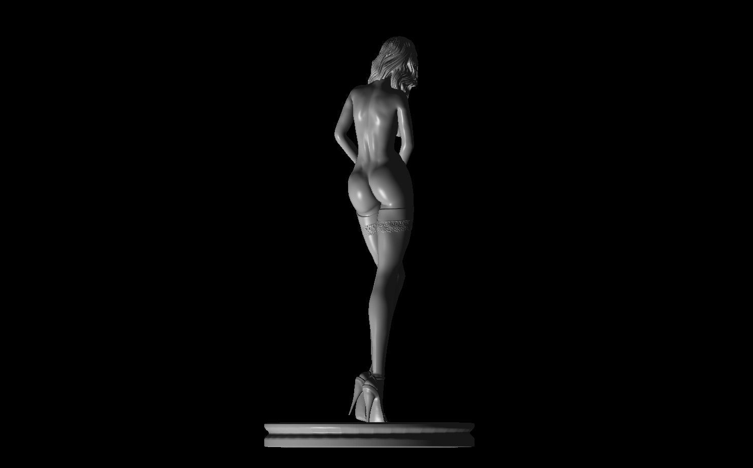 Erotic high quality figure Dally and her stockings 3D print model_5