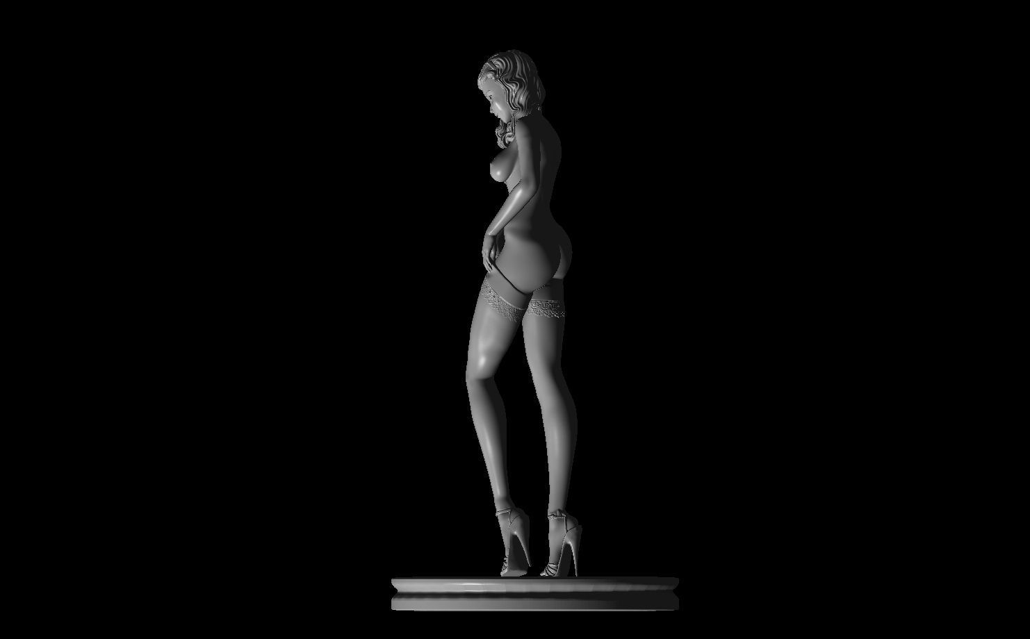 Erotic high quality figure Dally and her stockings 3D print model_3