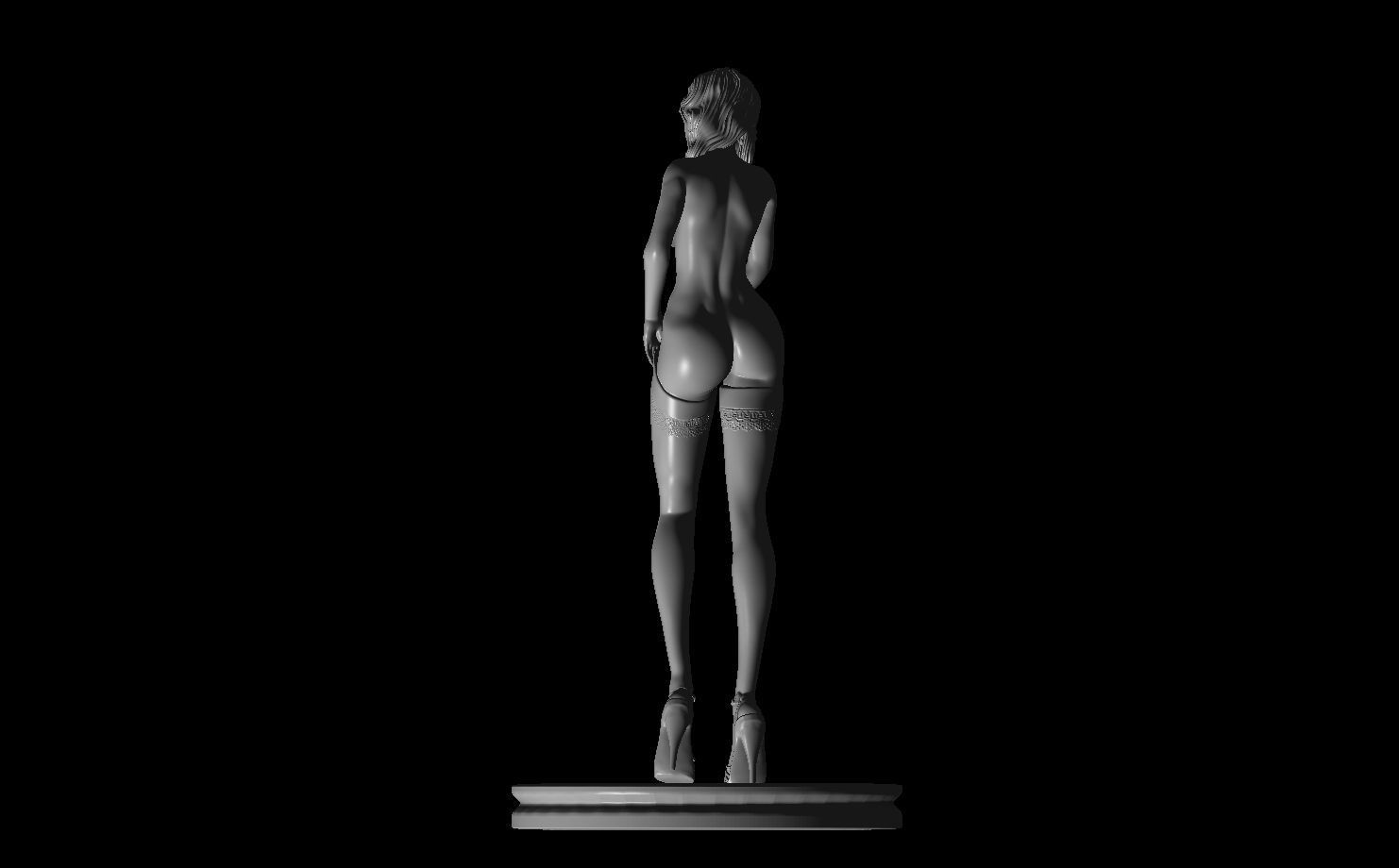 Erotic high quality figure Dally and her stockings 3D print model_4