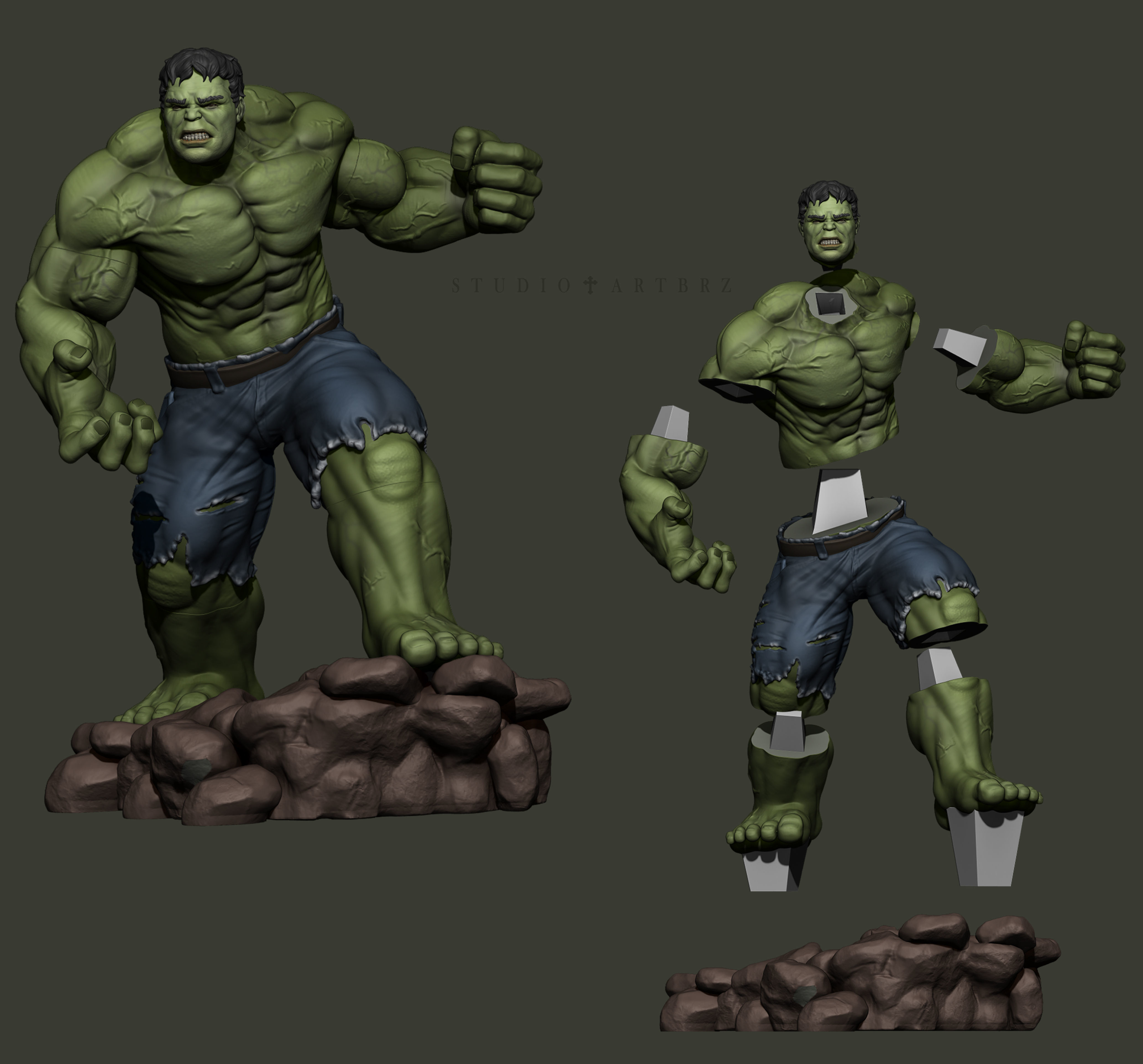 Hulk Smash 3D print model_4