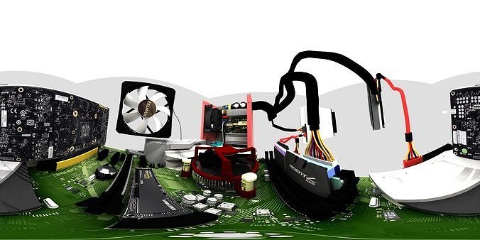 3D computer model inside of 3D model