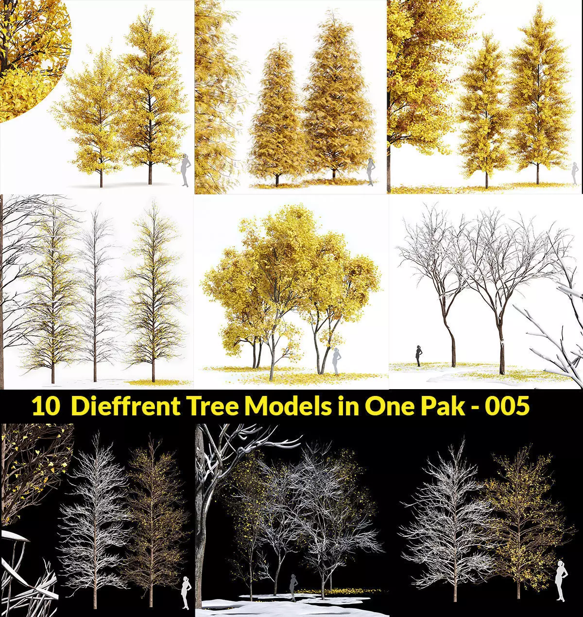 Different Tree Model 10 Dieffrent Tree Models in One Pak 005 3D model | CGTrader