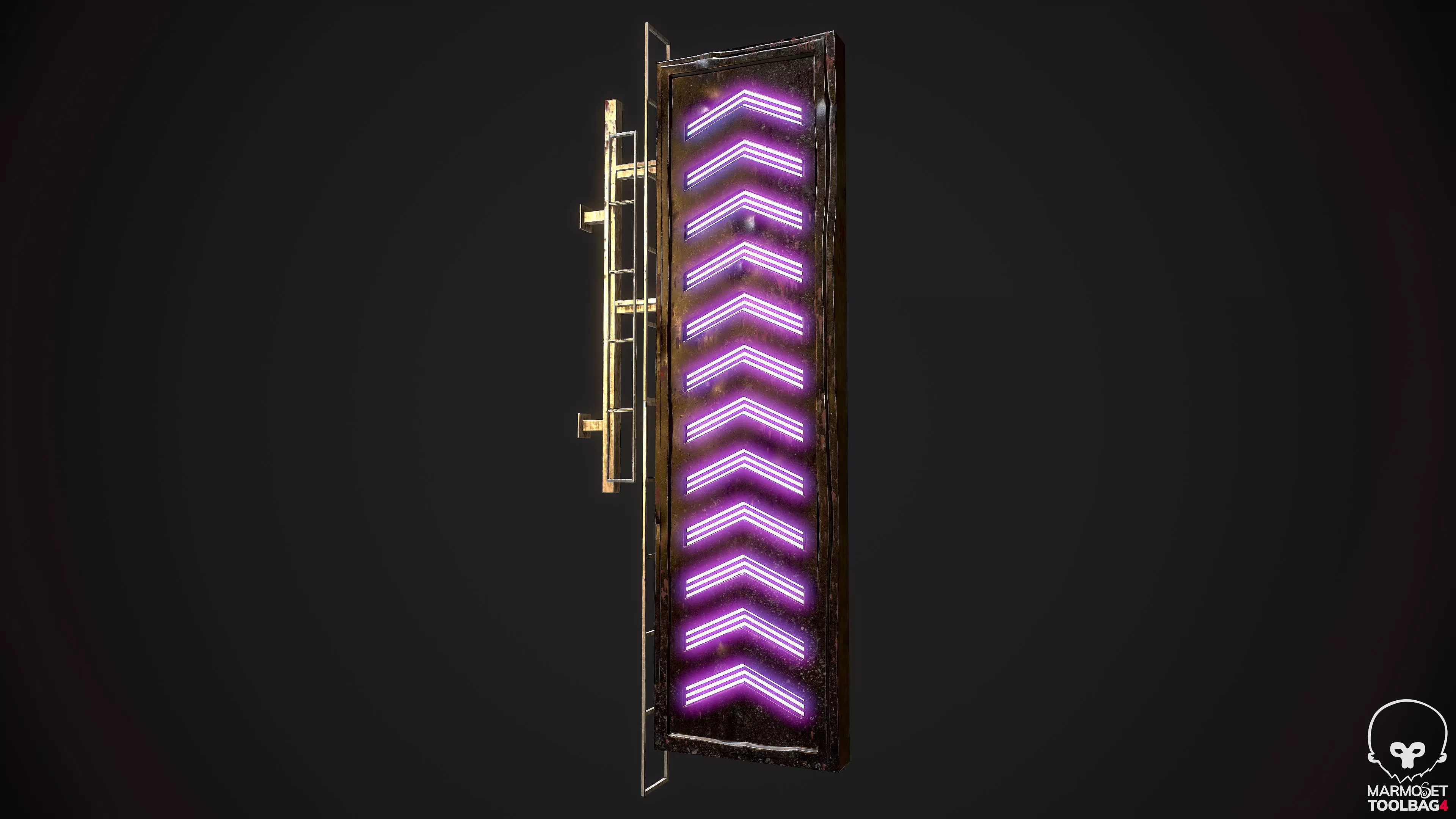 UP Neon signs Cyberpunk  Optimized FOr games  Low-poly 3D model_0