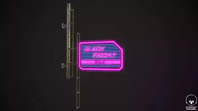 BlackFriday Neon signs Cyberpunk  PBR Game Ready model