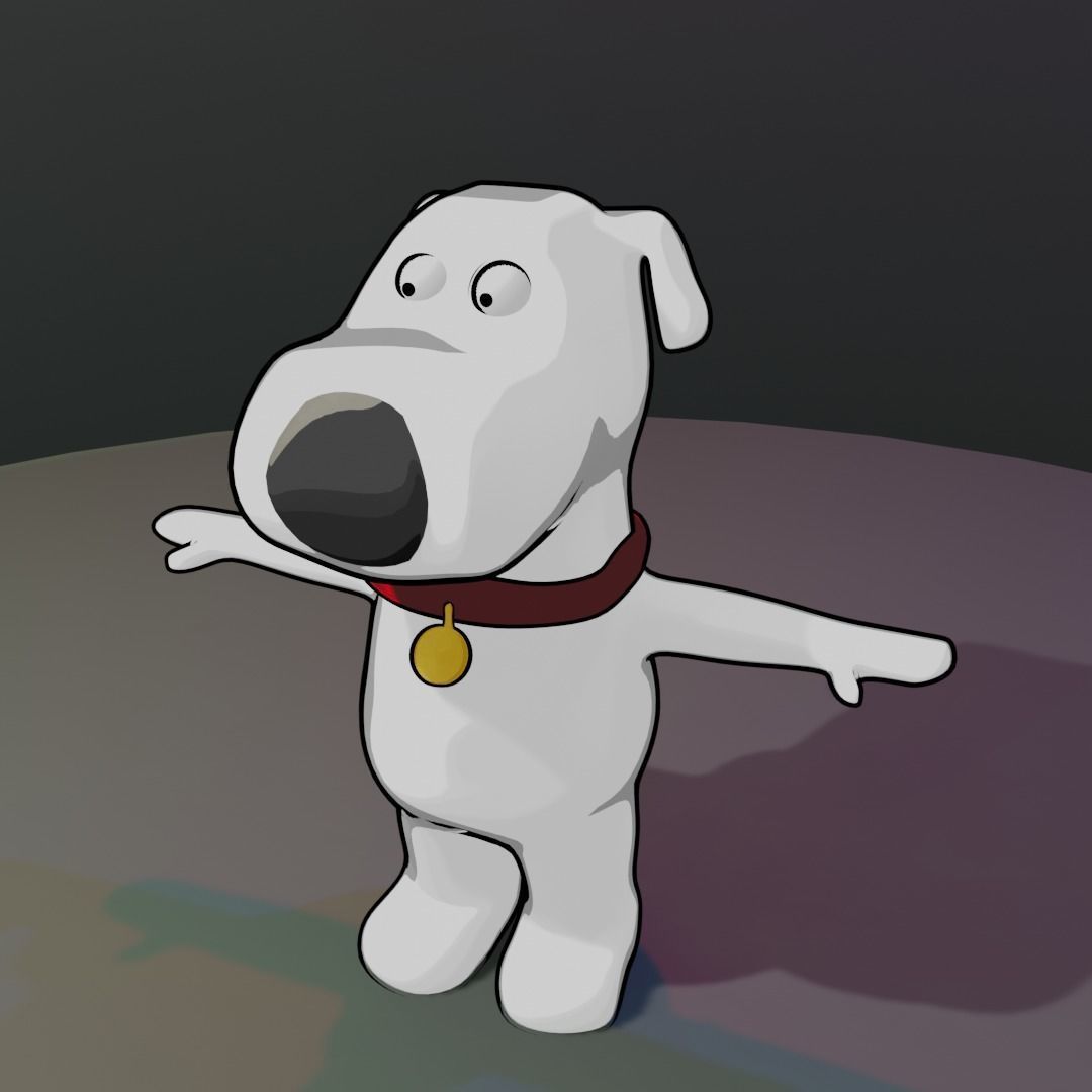 Brian Griffin from Family Guy Free low-poly 3D model_2