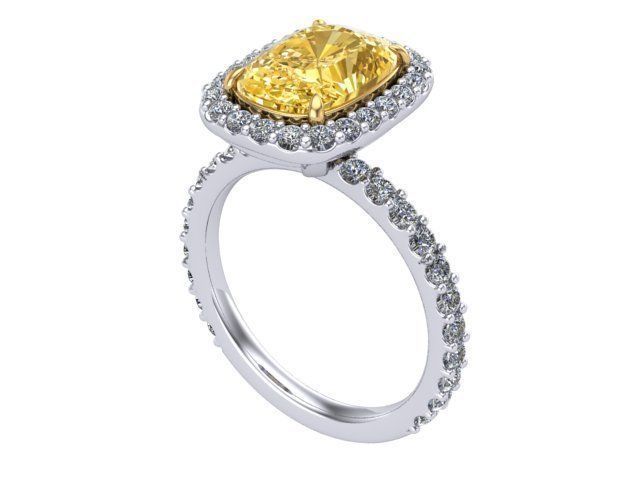 Yellow Diamond Solitaire 3D print model_1