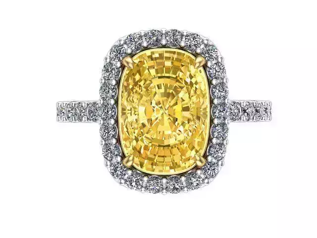 Yellow Diamond Solitaire 3D print model
