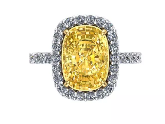 Yellow Diamond Solitaire 3D print model_0