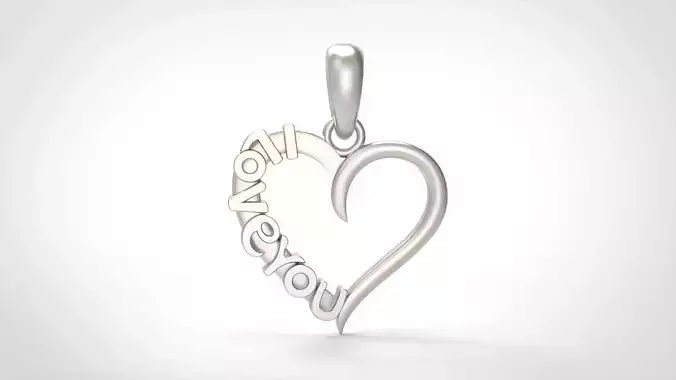 Model 499 Heart I Love You Diamond Pendant
