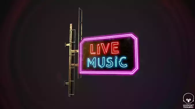 LiveMusic Neon signs Cyberpunk  Optimized FOr games 