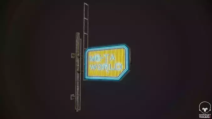 MetaWorld Neon signs Cyberpunk  Optimized FOr games 