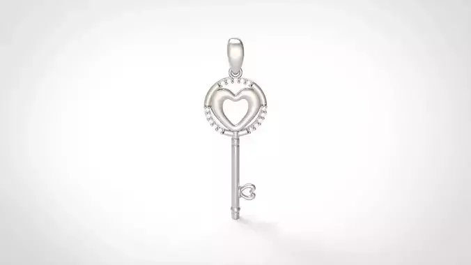 Model 501 Love Key Diamond Pendant