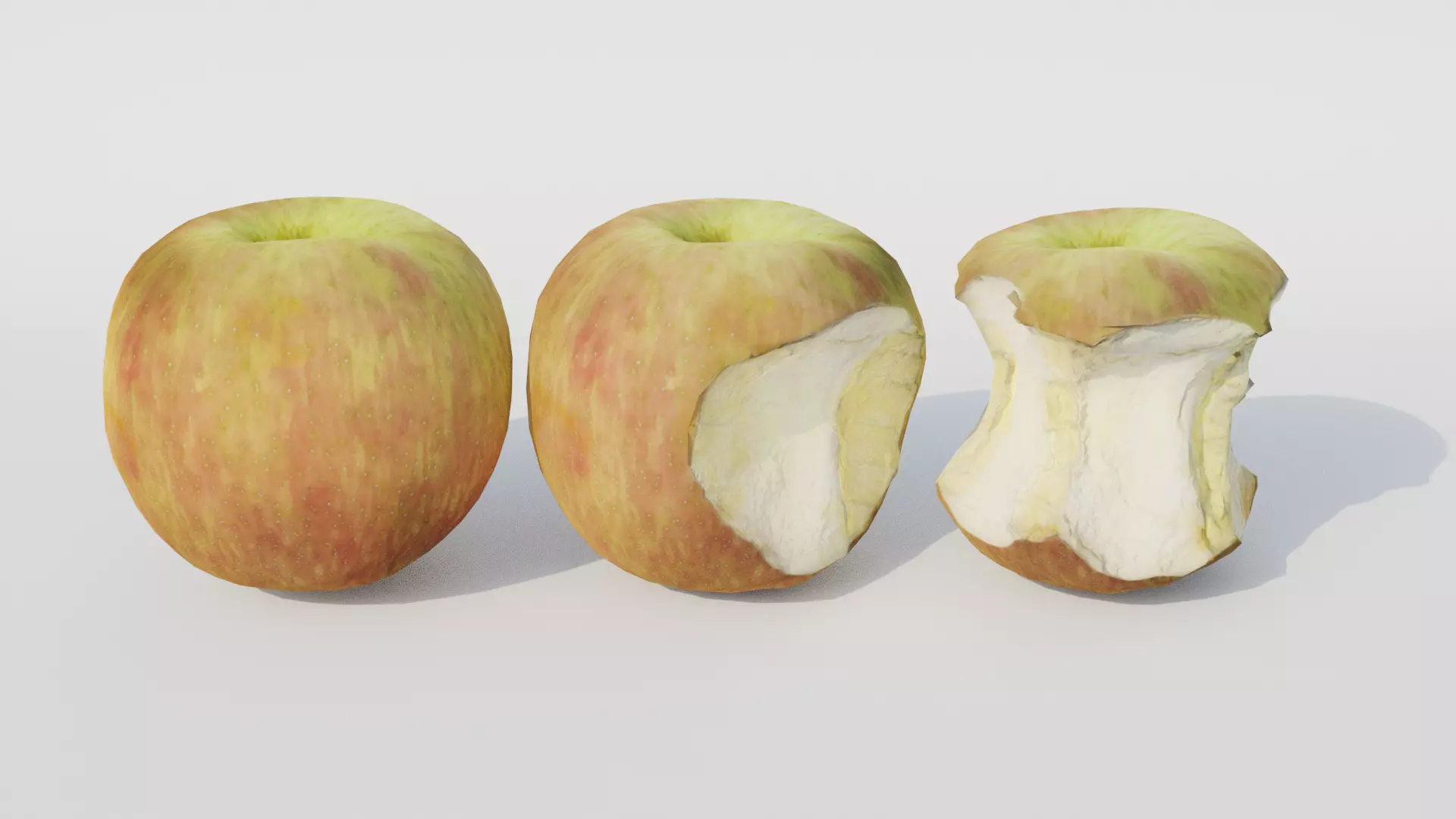 3D Scan Apple Eating Pack Low-poly 3D model