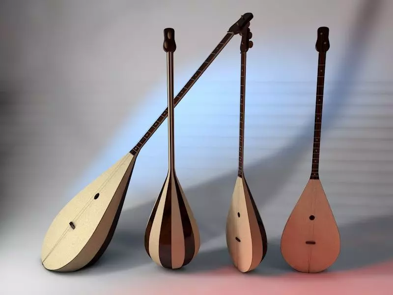 Dombra three stringed instruments Free 3D model