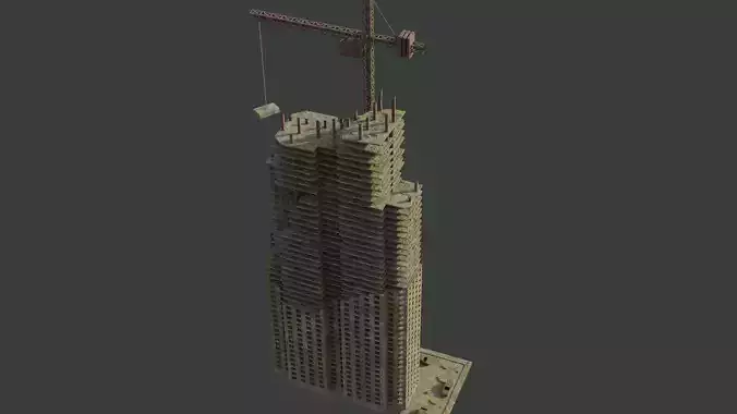 Post Apocalyptic Skyscraper Free 3D model
