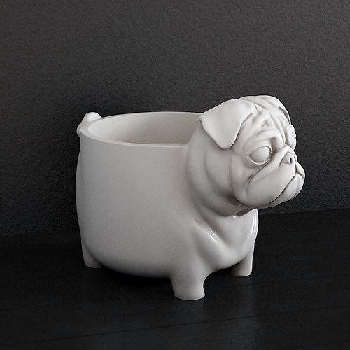 Pug Dog Planter Vase