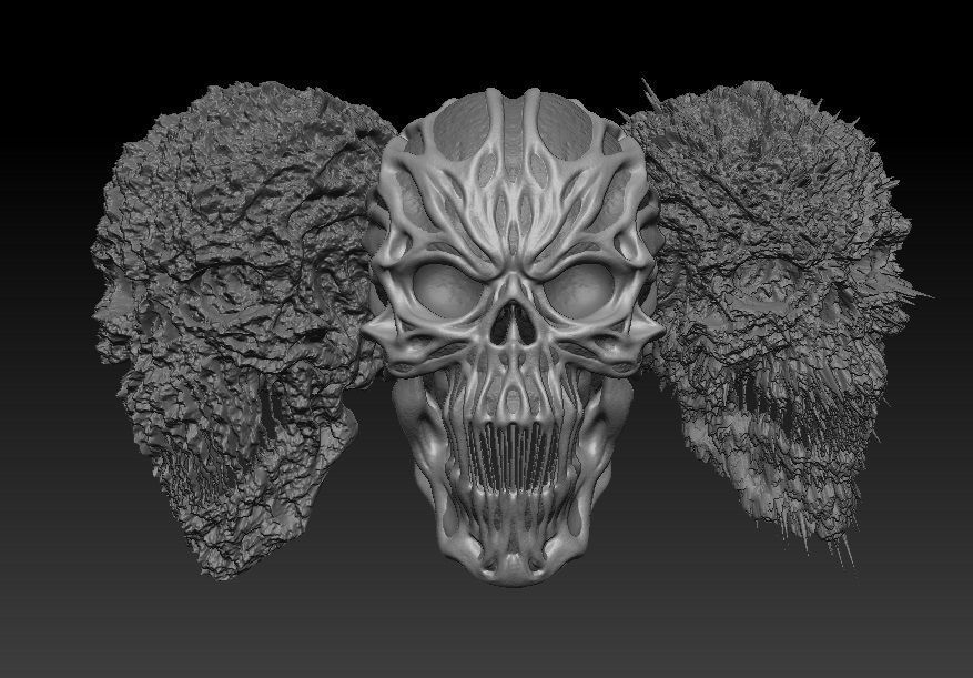Stylized skulls  3D model_10