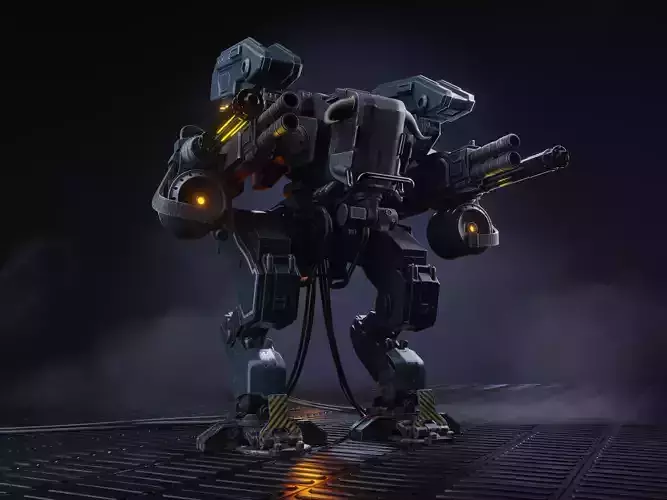 Robot PBR Low poly game ready futuristic Low-poly 3D model
