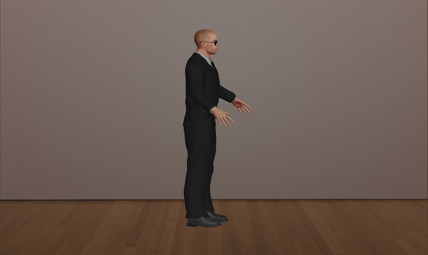 Body Guard - Rigged Character 3D Model Low-poly Low-poly 3D model_1