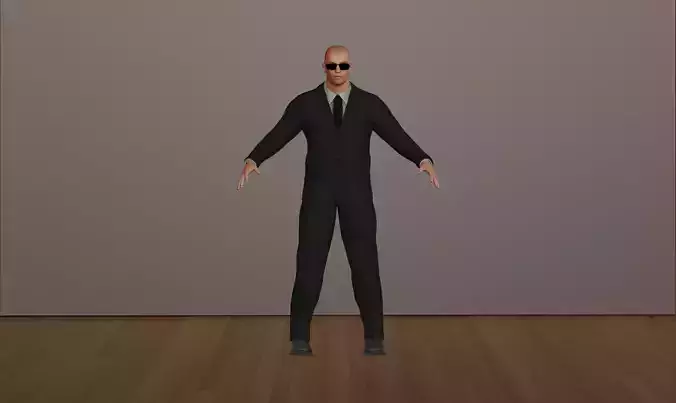 Body Guard - Rigged Character 3D Model Low-poly