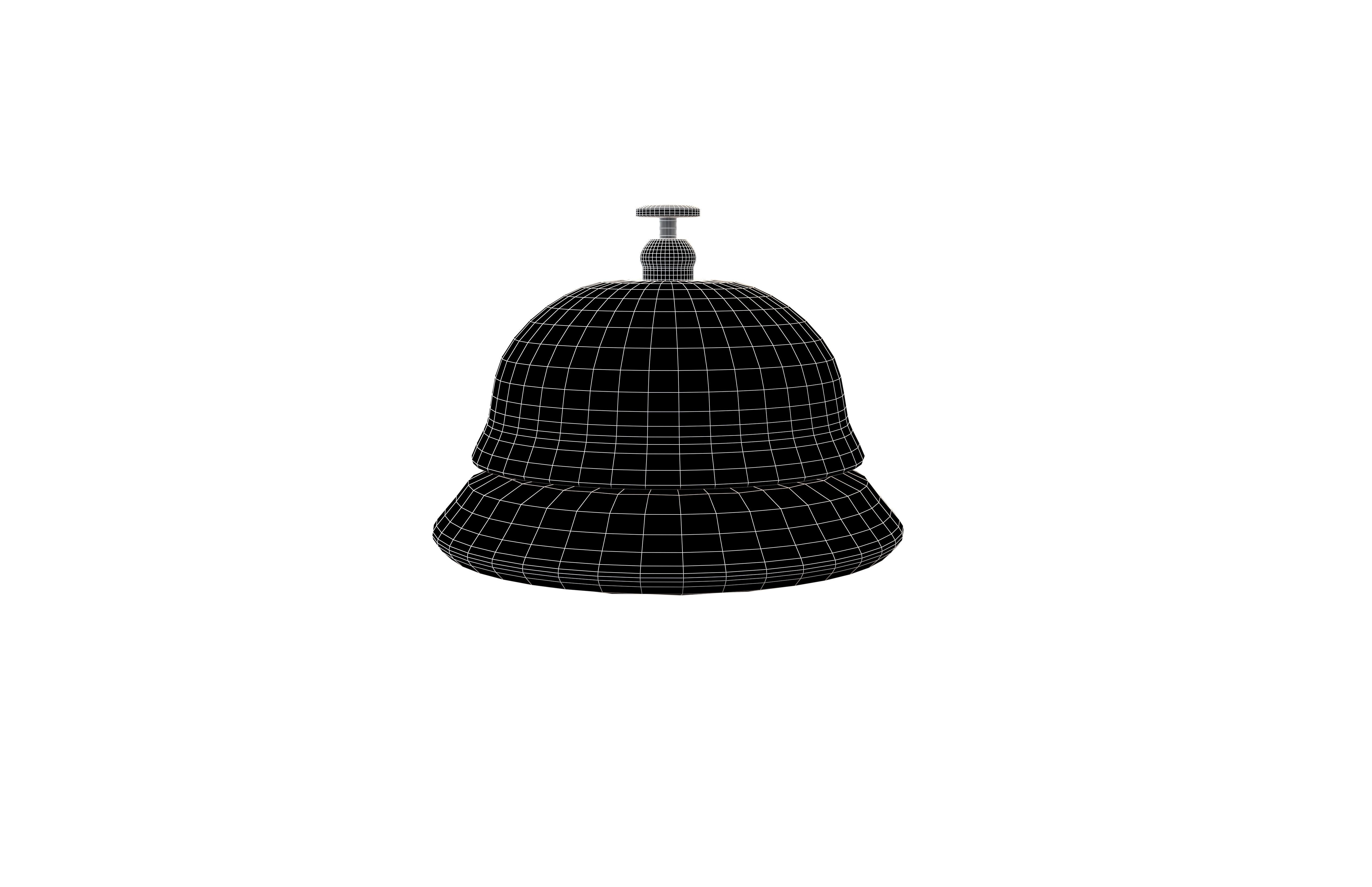 Desk Bell v1 001 Low-poly 3D model_5