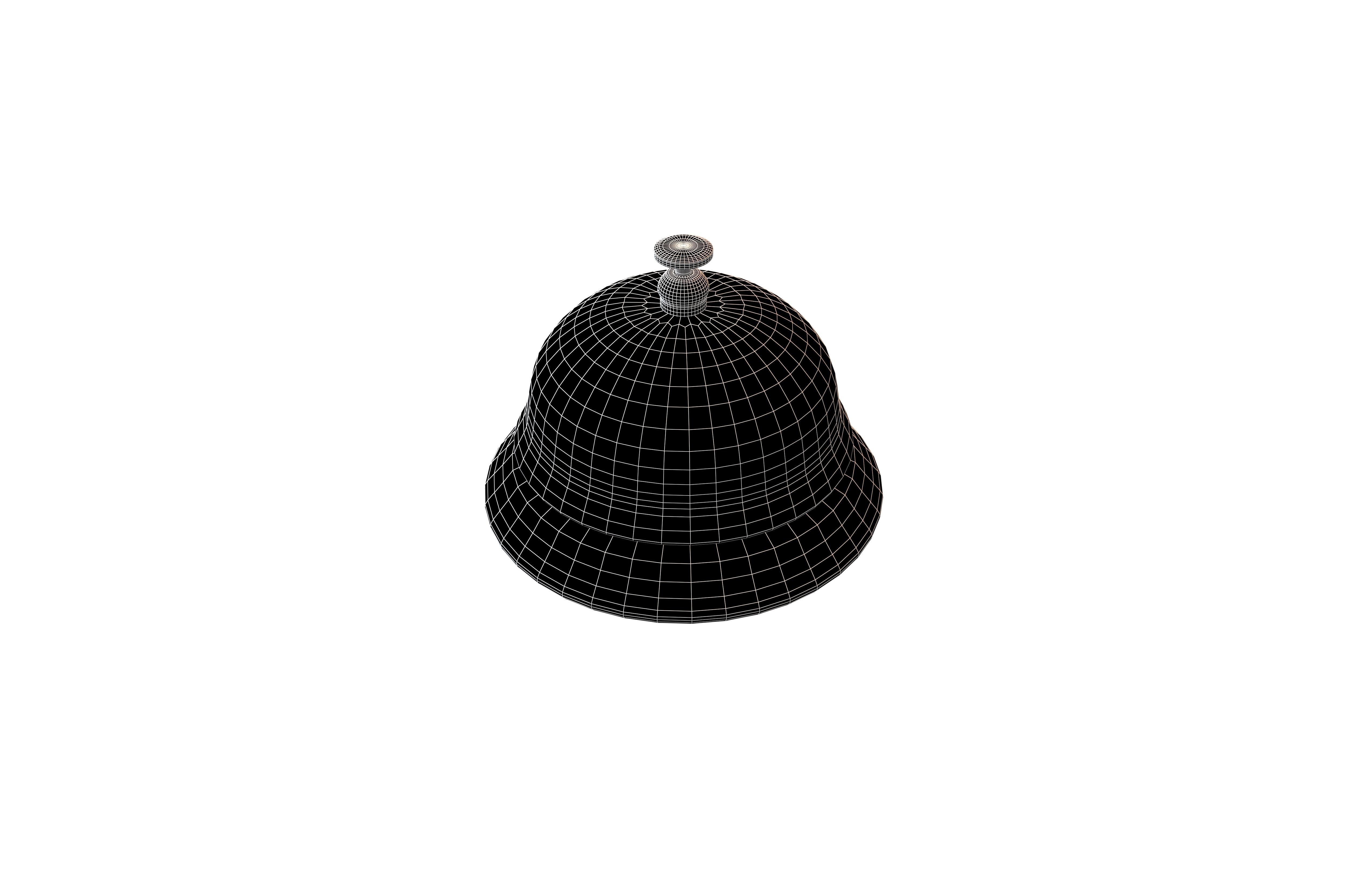 Desk Bell v1 001 Low-poly 3D model_8