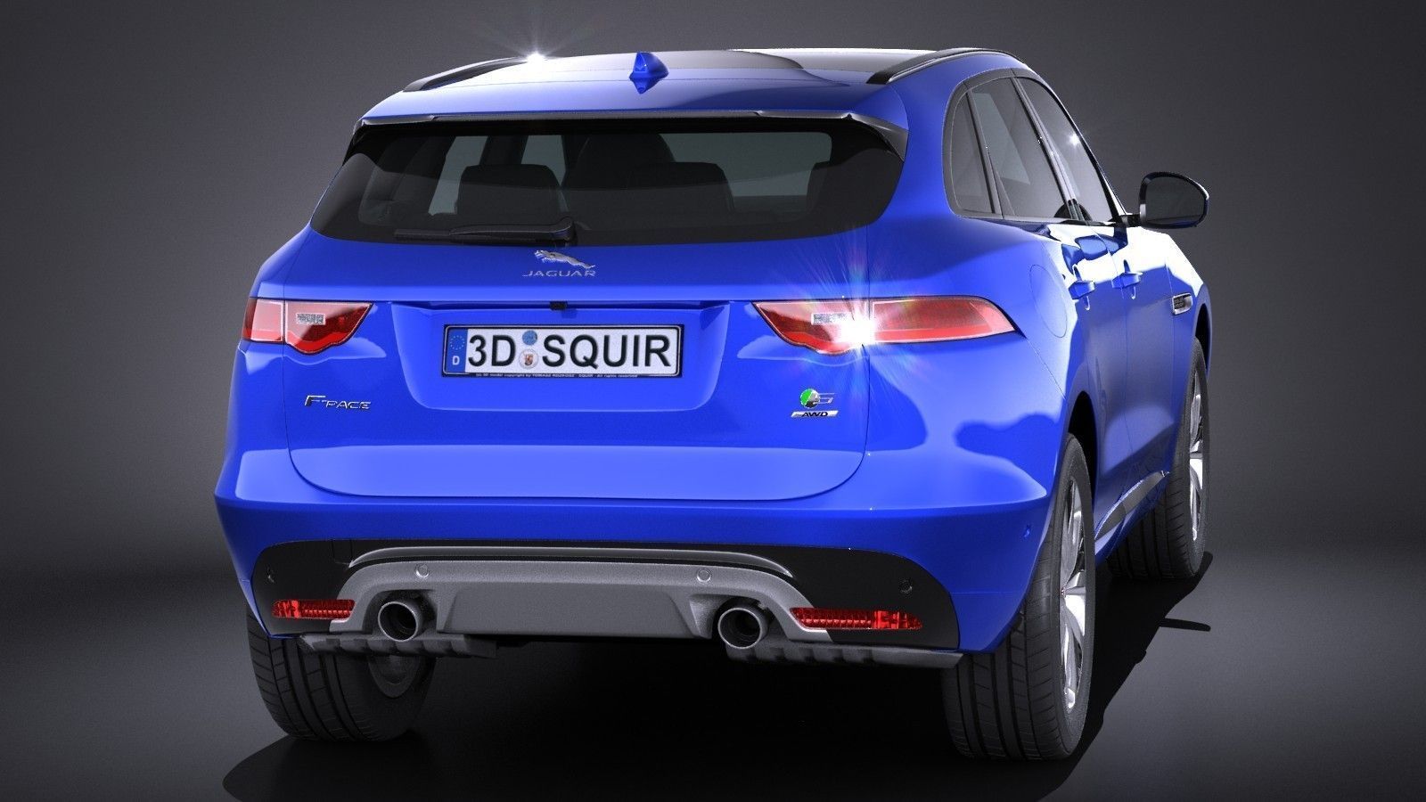 Jaguar FPace S 2017 3D Model .max .obj .3ds .fbx .c4d .lwo .lw .lws 