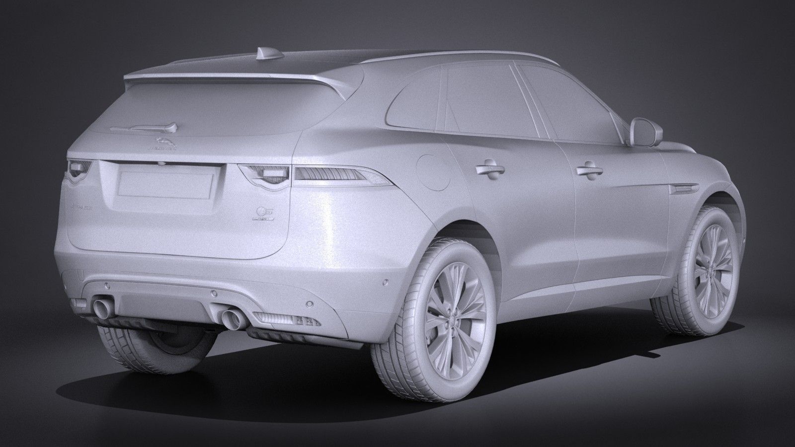 Jaguar FPace S 2017 3D Model .max .obj .3ds .fbx .c4d .lwo .lw .lws 