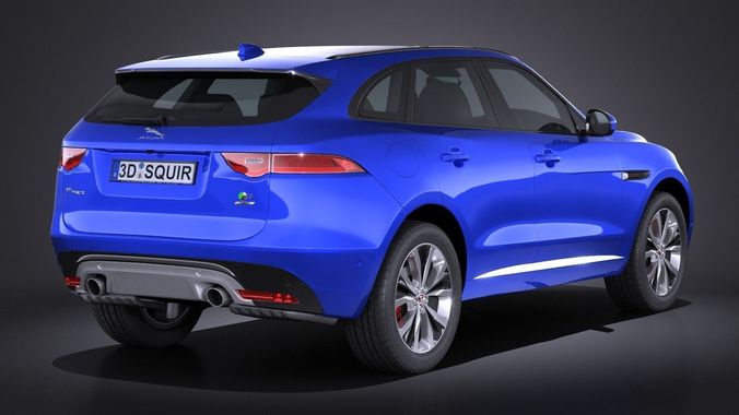 Jaguar FPace S 2017 3D Model .max .obj .3ds .fbx .c4d .lwo .lw .lws 