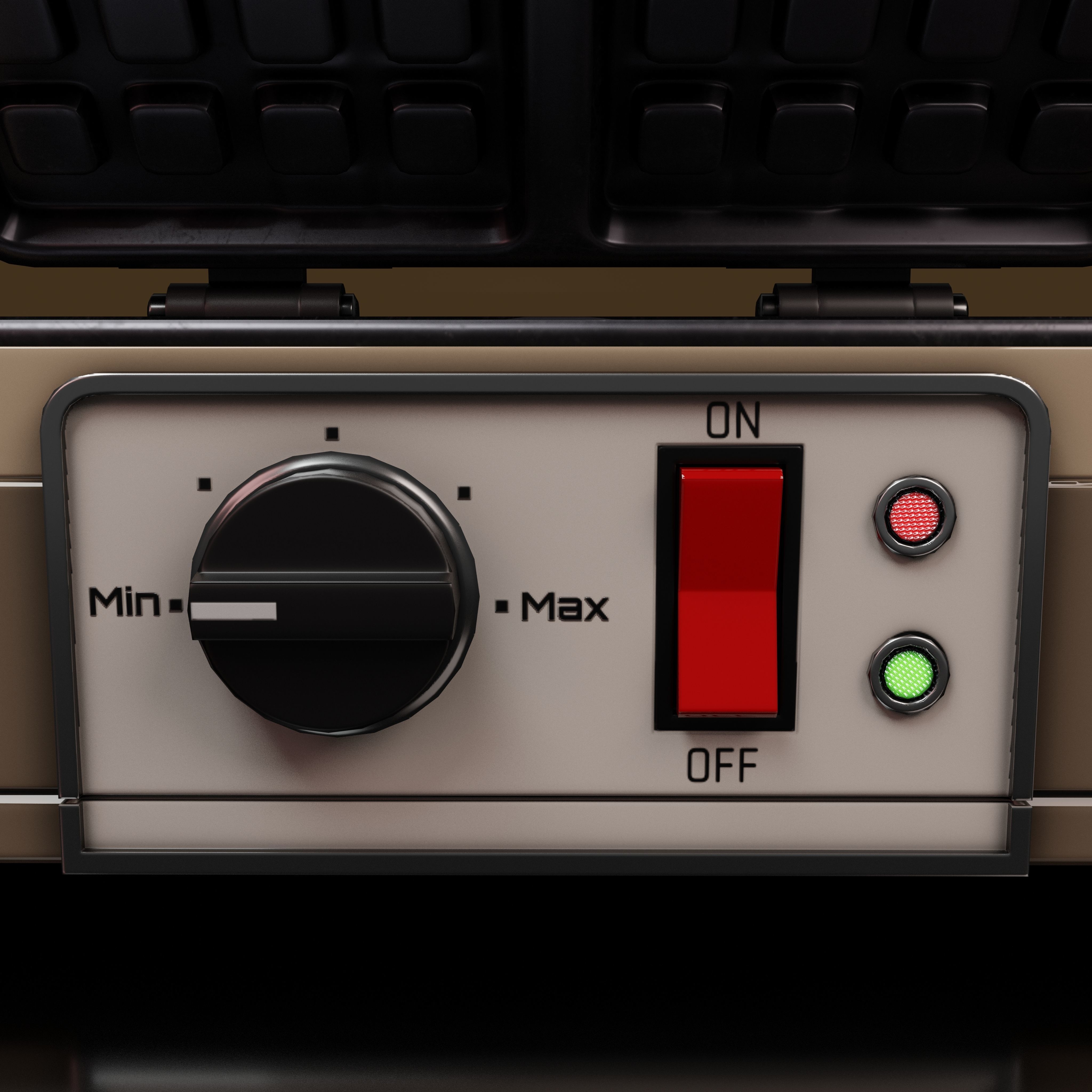 Waffle Maker Low-poly 3D model_1