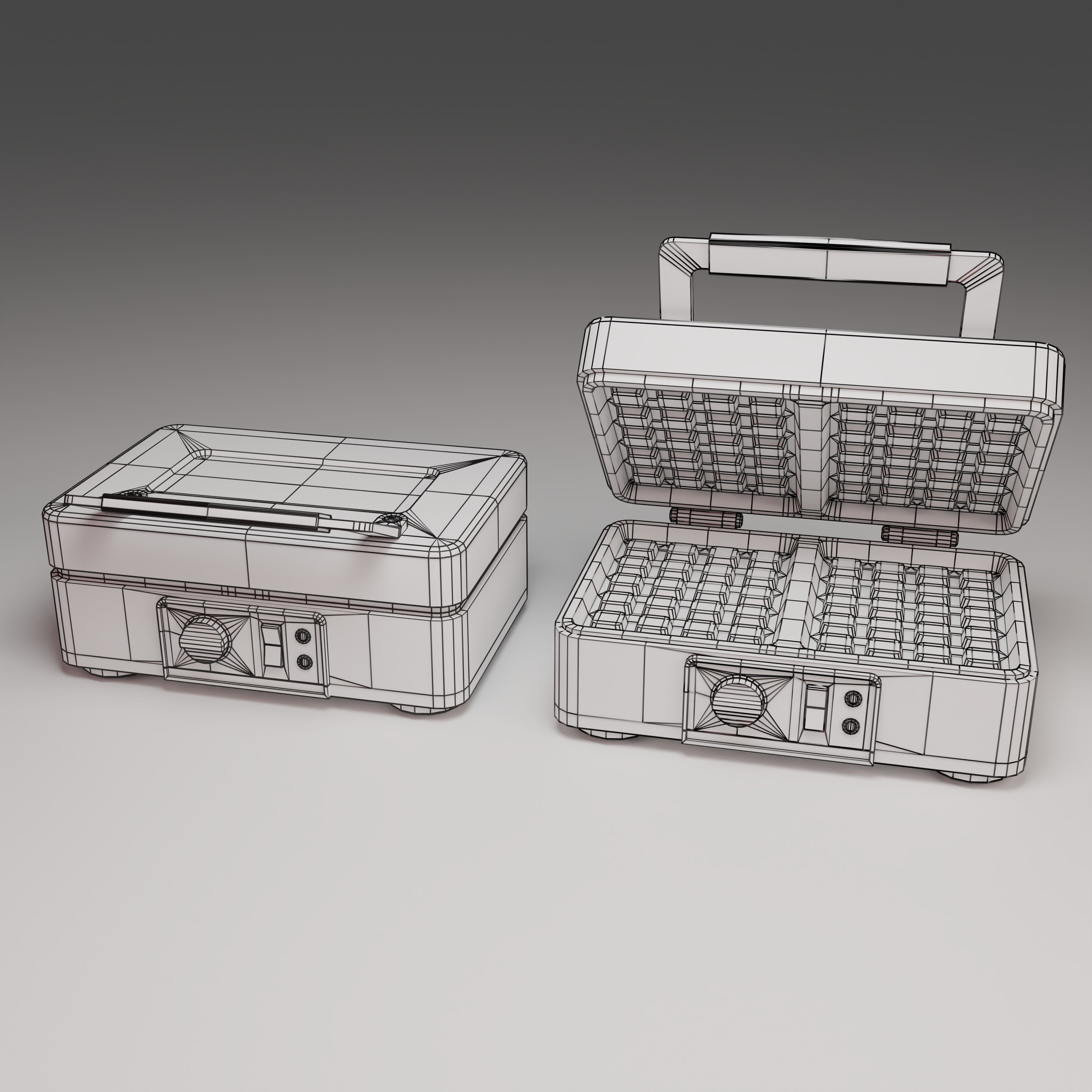 Waffle Maker Low-poly 3D model_3