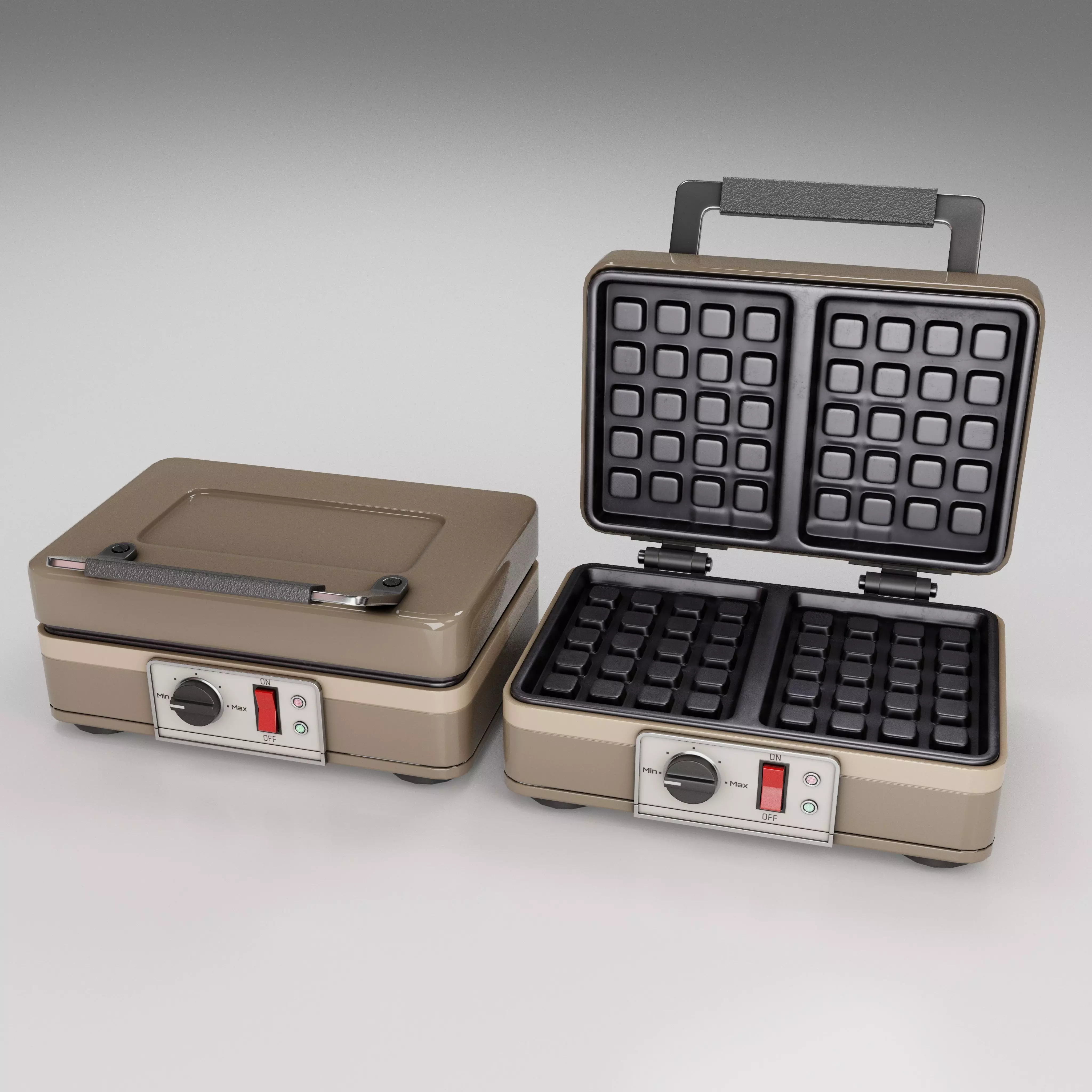 Waffle Maker Low-poly 3D model_0