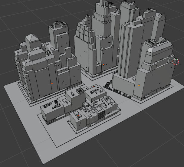 City Downtown Skyscraper Low-poly 3D model_8