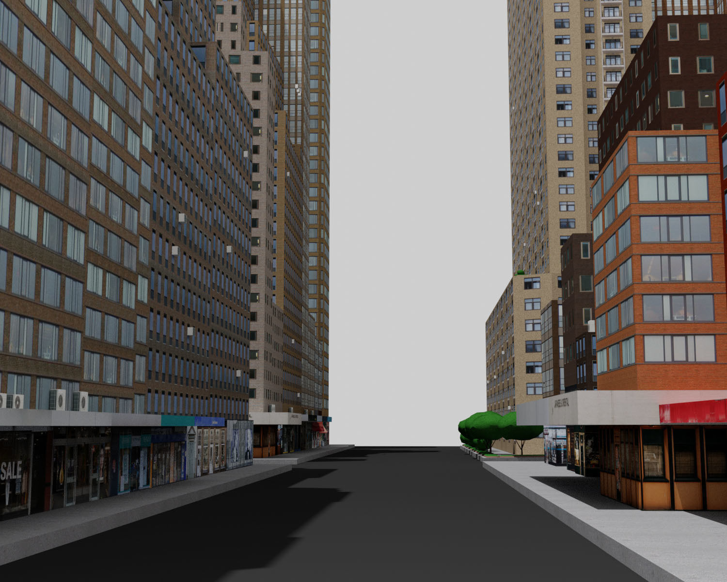 City Downtown Skyscraper Low-poly 3D model_3