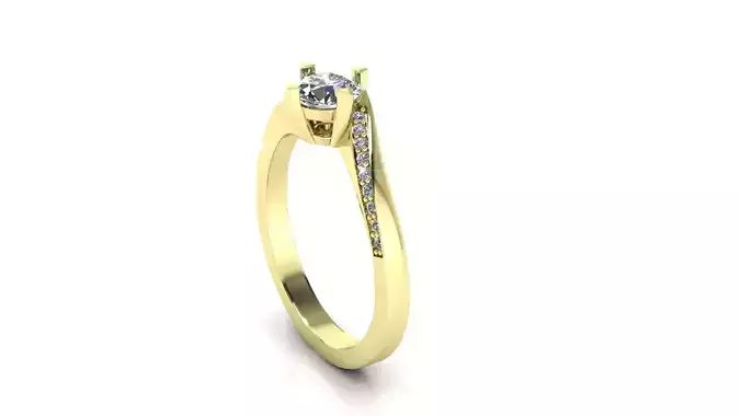 Diamond Gold Ring 3D print model