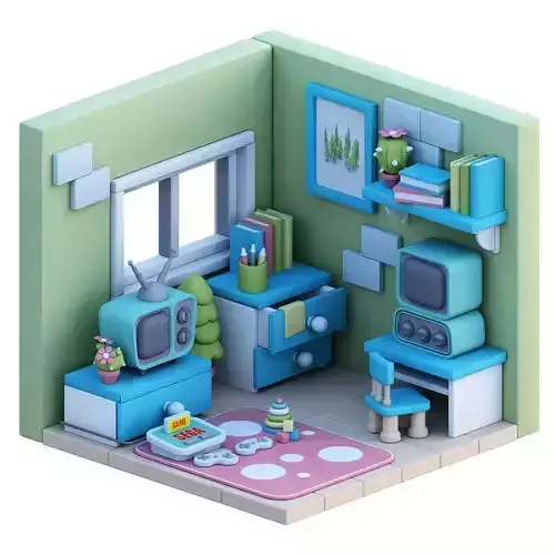 ISometric Kids Room 3d model