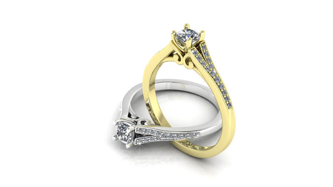 Diamonds Engagement  ring  3D print model