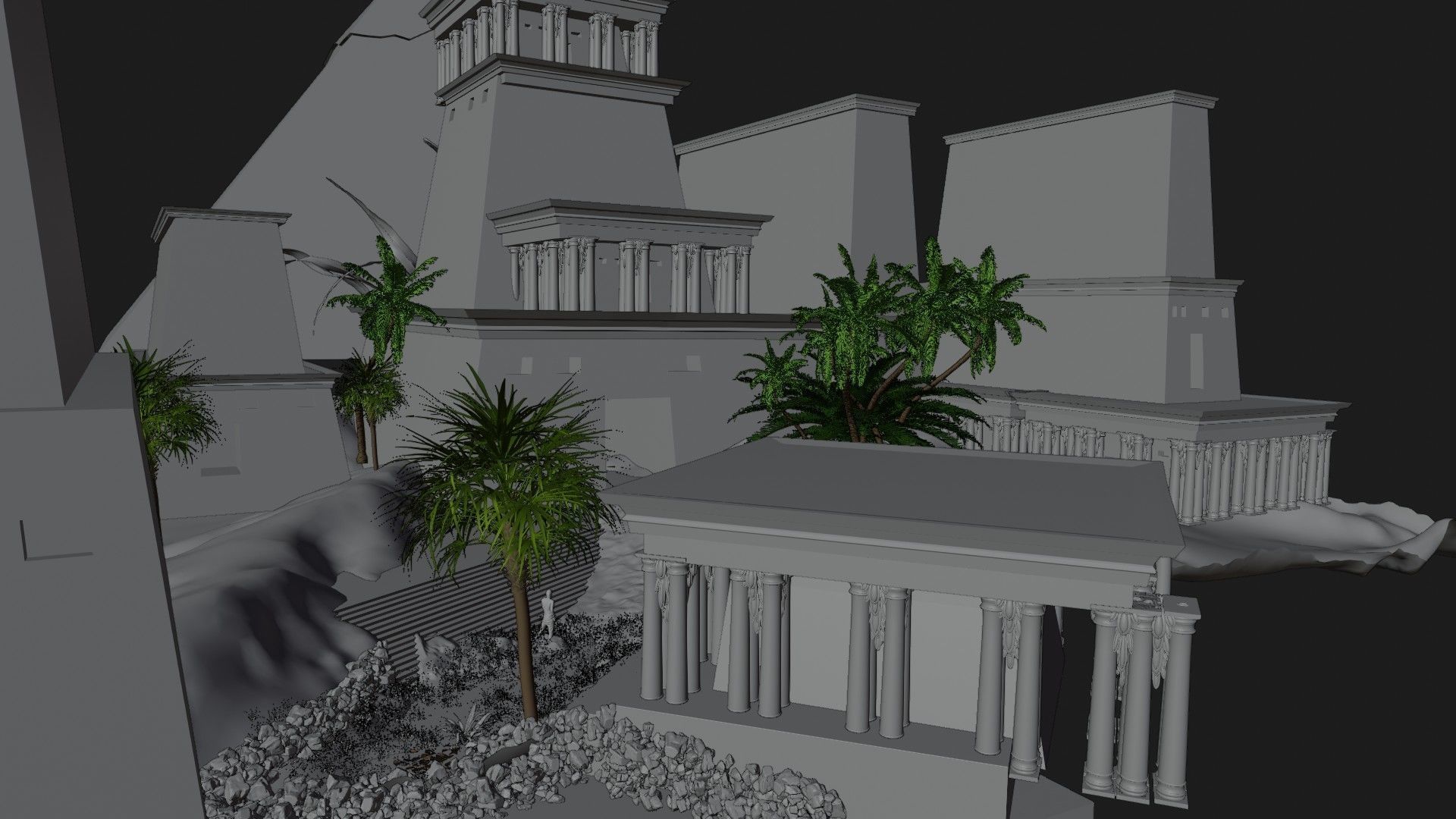 egyptian temple scene made in blender 3D model_9