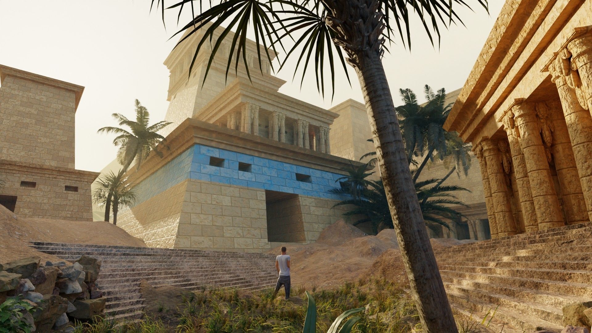 egyptian temple scene made in blender 3D model_3