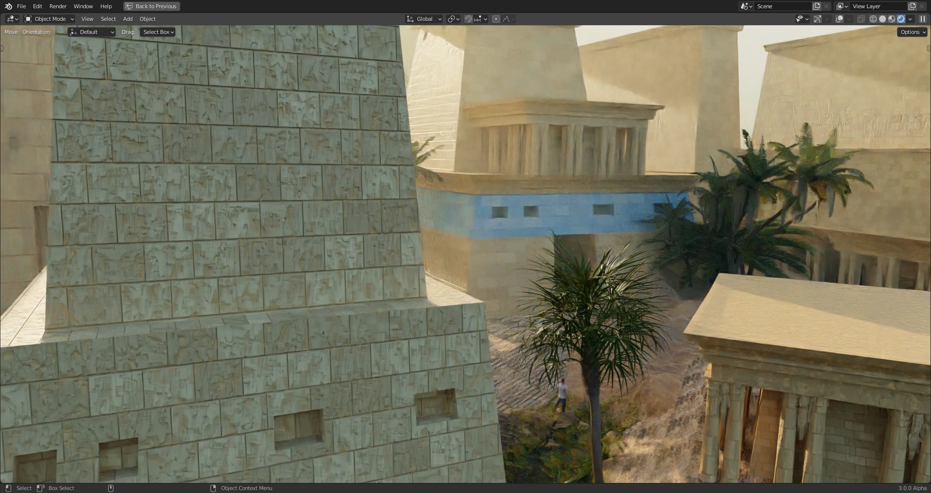 egyptian temple scene made in blender 3D model_8