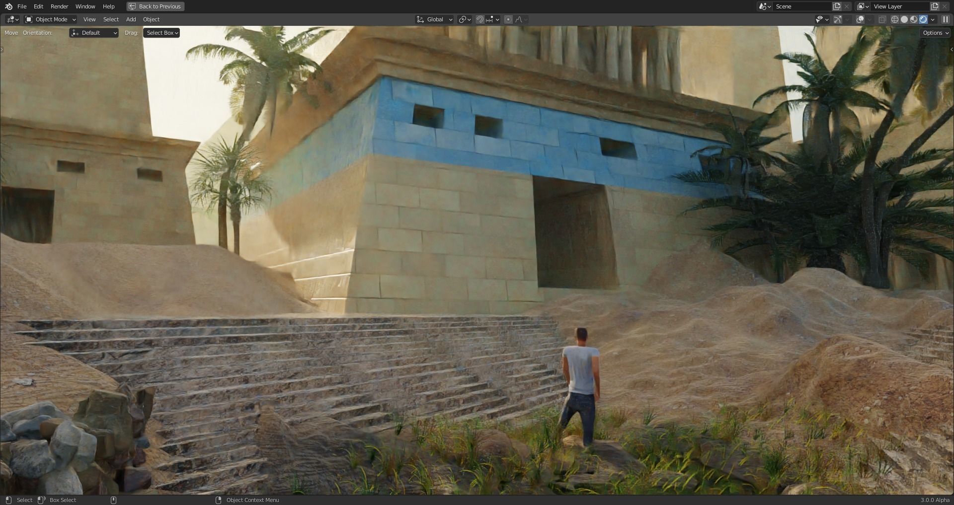 egyptian temple scene made in blender 3D model_7