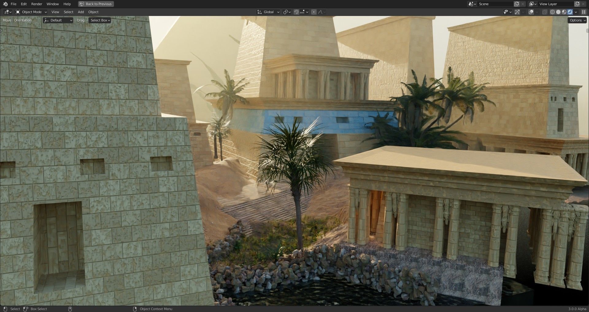 egyptian temple scene made in blender 3D model_5