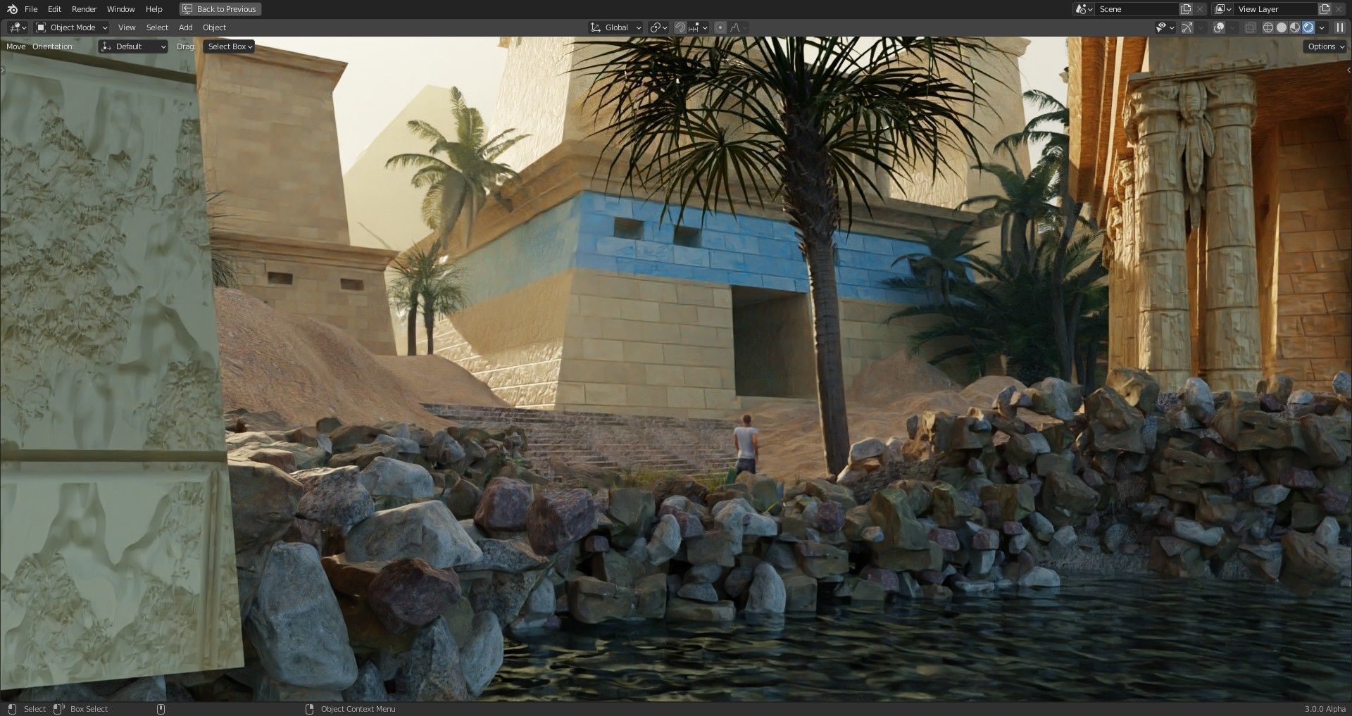 egyptian temple scene made in blender 3D model_6