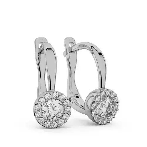 Pair of halo stones earring