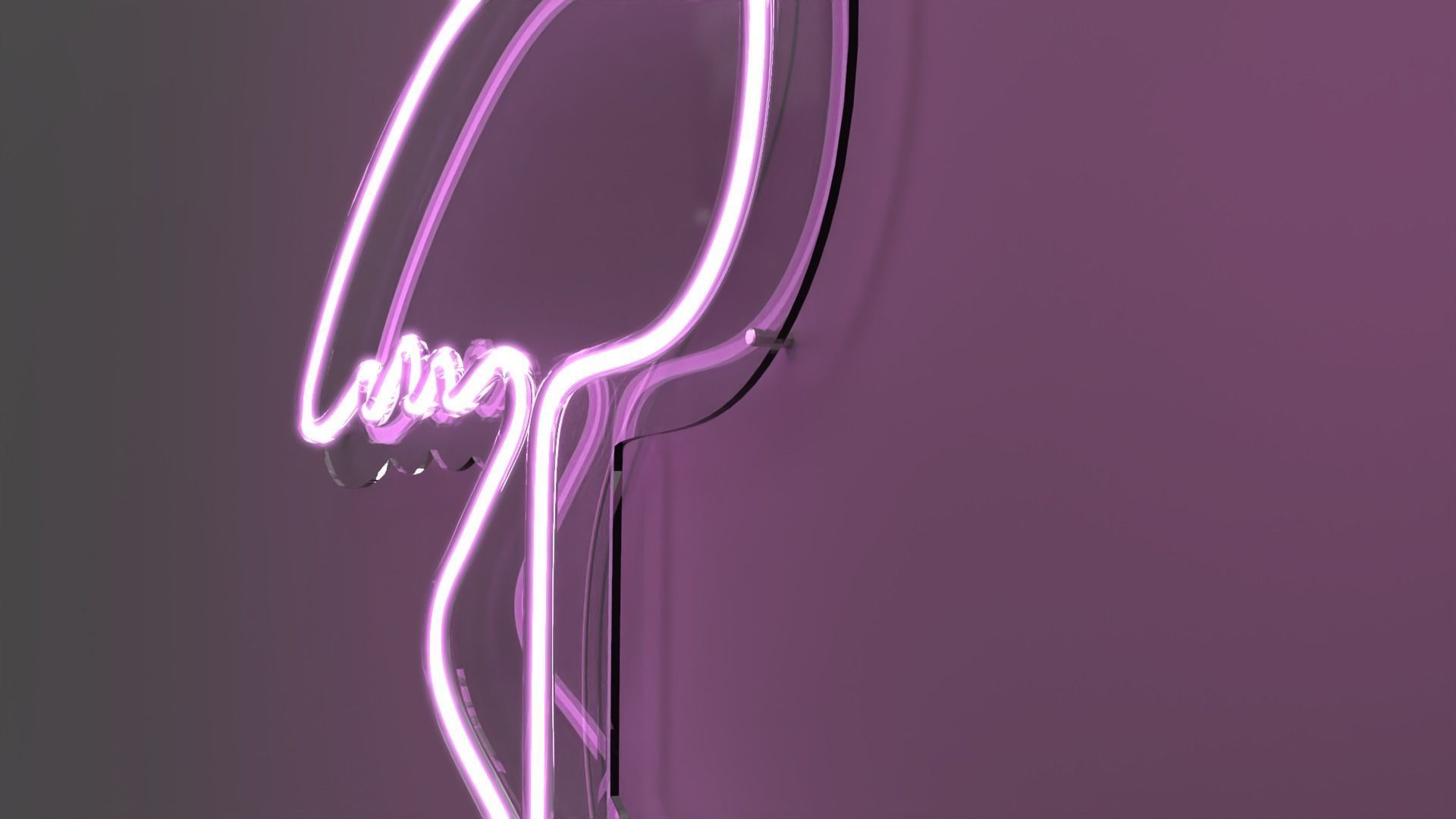 Flamingo - Neon Sign 3D model_4
