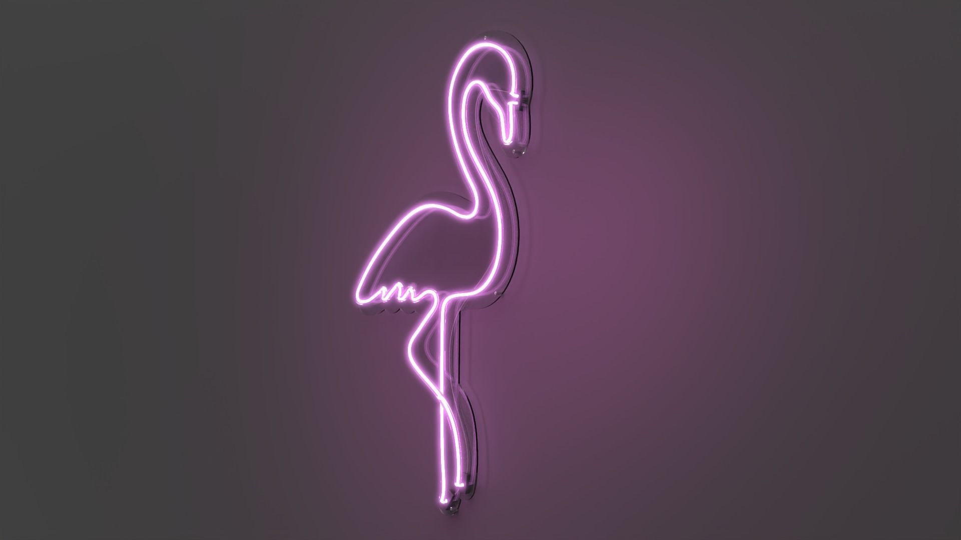 Flamingo - Neon Sign 3D model_3