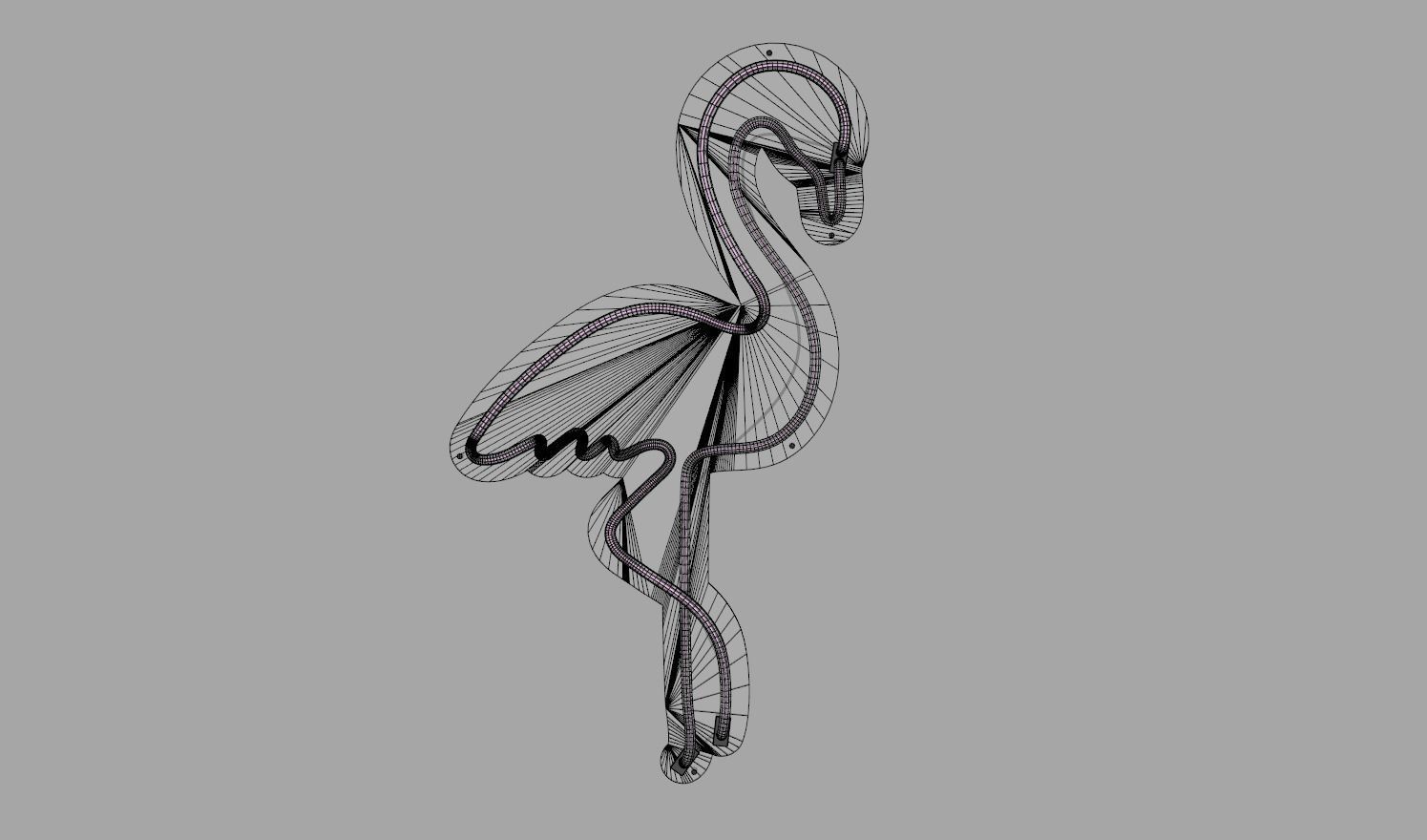 Flamingo - Neon Sign 3D model_6