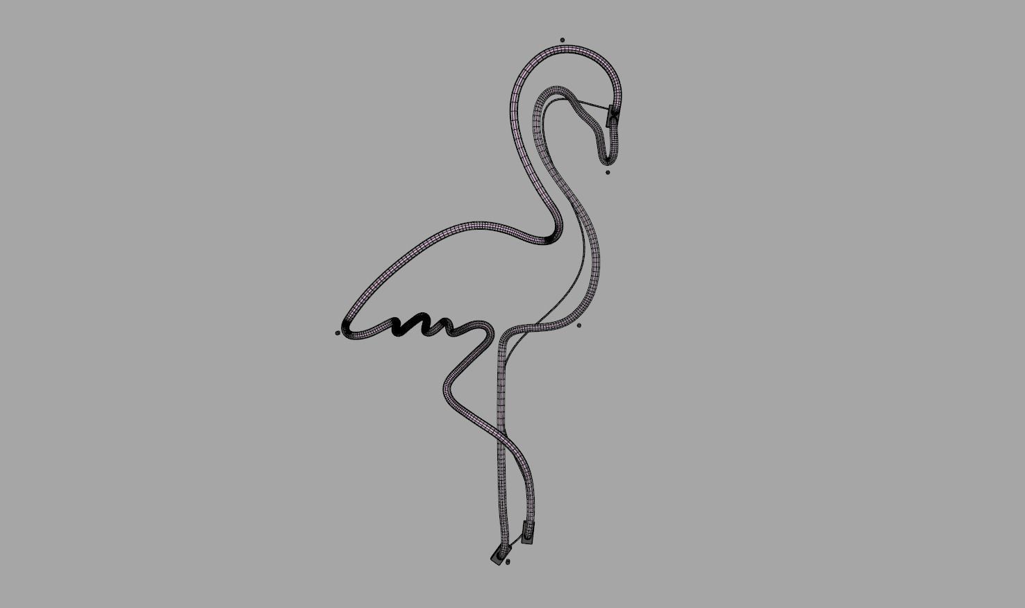 Flamingo - Neon Sign 3D model_7