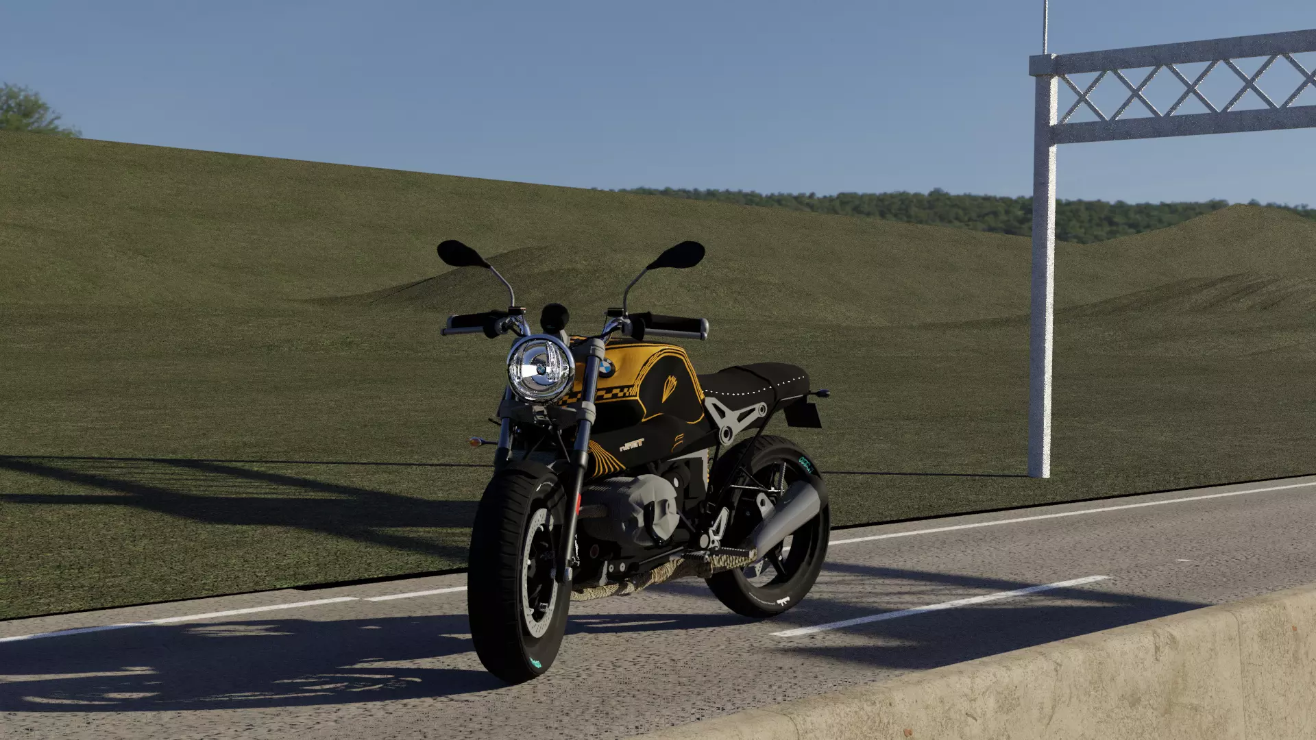 Motorrad von Bayern High Poly Model motorcycle Free 3D model